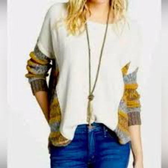 Free People Sinner Pullover Sweatshirt size xs wool blend oversized long sleeve - Picture 1 of 7